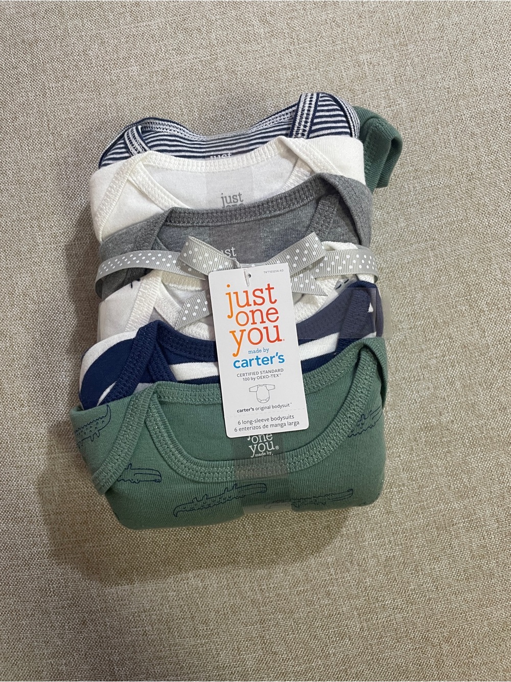 Carter's Short-Sleeve Bodysuit Pack - Green, Navy, Gray, White